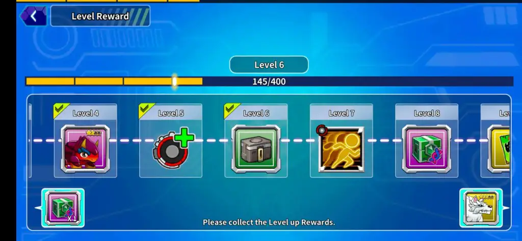 level up rewards