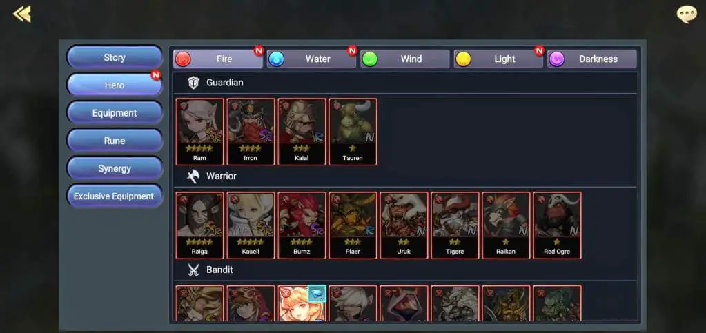 CHARACTER CATEGORIES