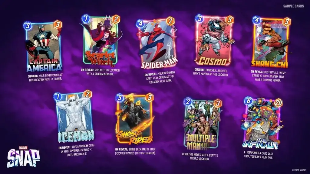 Marvel snap cards