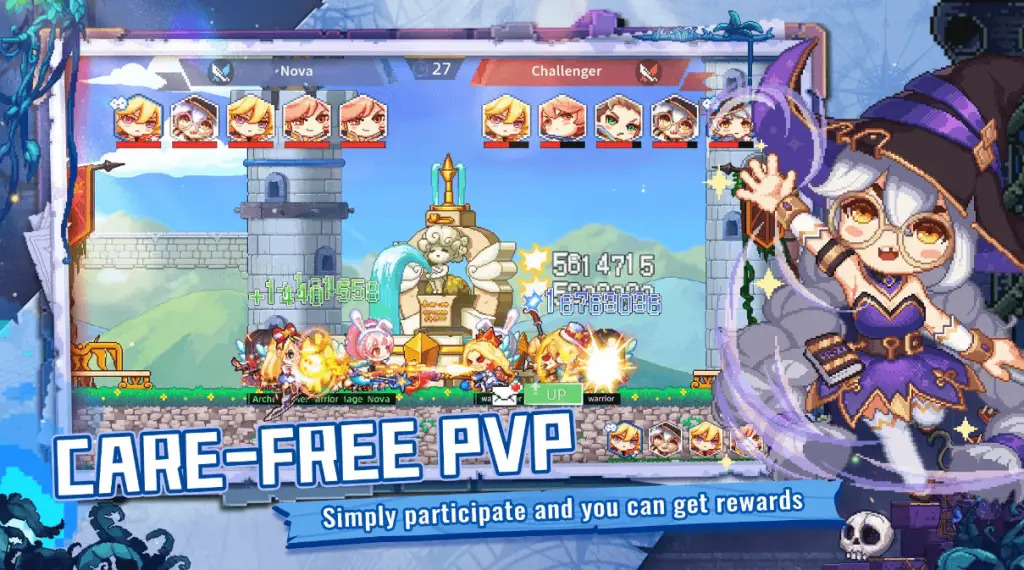 Play with real players in PvP battles and earn skills.